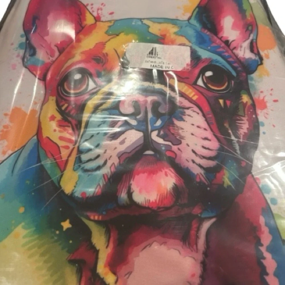 French Bulldog Backpack Colorful Watercolor Black Multicolor Multifunctional